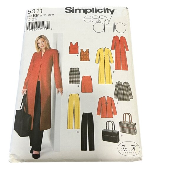 Simplicity Easy Chic 5311 Womens Sewing Pattern 20W - 28W BB - Picture 1 of 2